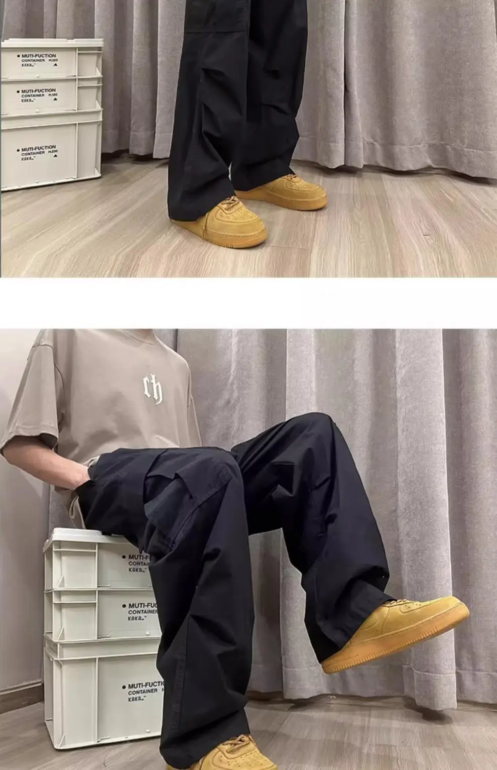 Men's Japanese Style Cargo Pants Grey 2024 — feature 11