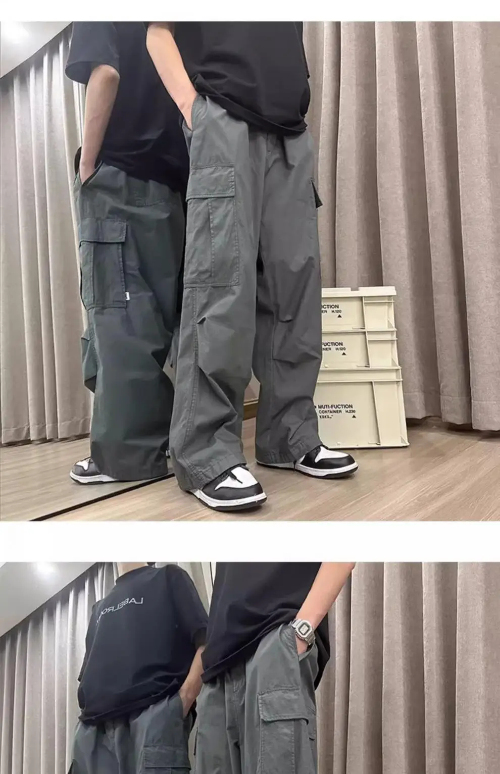 Men's Japanese Style Cargo Pants Grey 2024 — feature 2