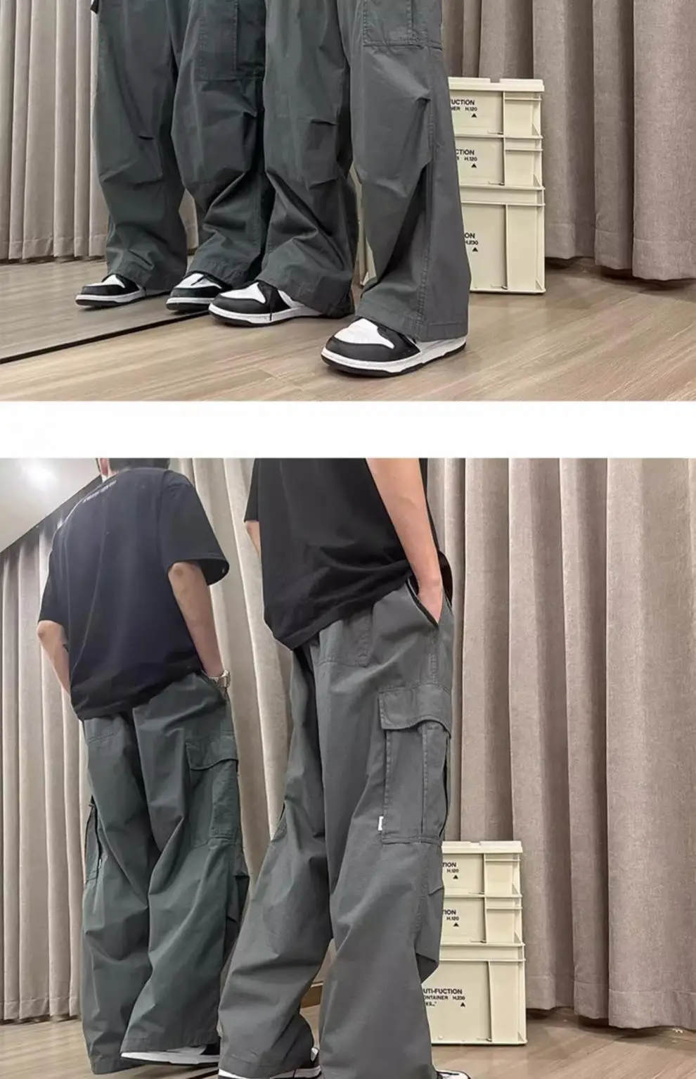 Men's Japanese Style Cargo Pants Grey 2024 — feature 8