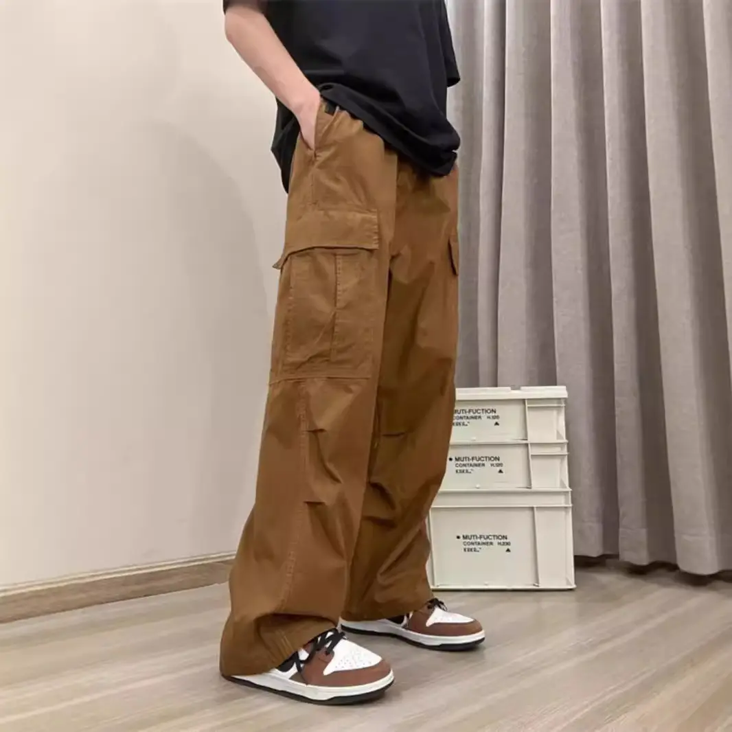 Men's Japanese Style Cargo Pants Grey 2024 - Image 3