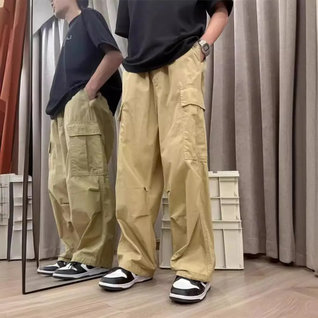 Men's Japanese Style Cargo Pants Grey 2024 - Image 4