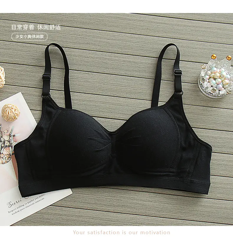 Pure Cotton Thin Underwear Female College Students Junior High School Students High School Girls Small Chest Gathering Anti-sagging Girly Bra — feature 20