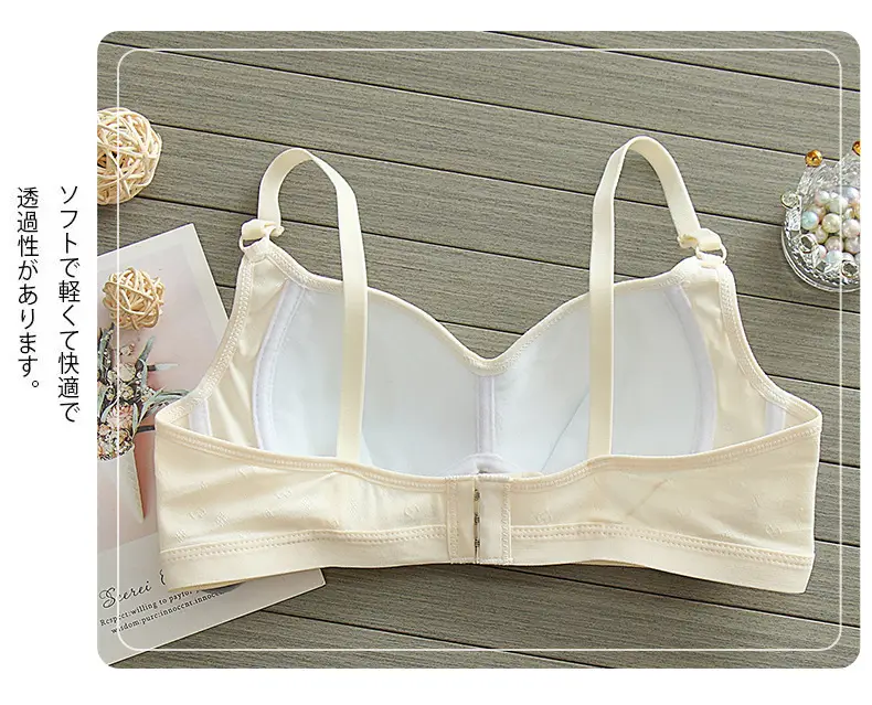 Pure Cotton Thin Underwear Female College Students Junior High School Students High School Girls Small Chest Gathering Anti-sagging Girly Bra — feature 21