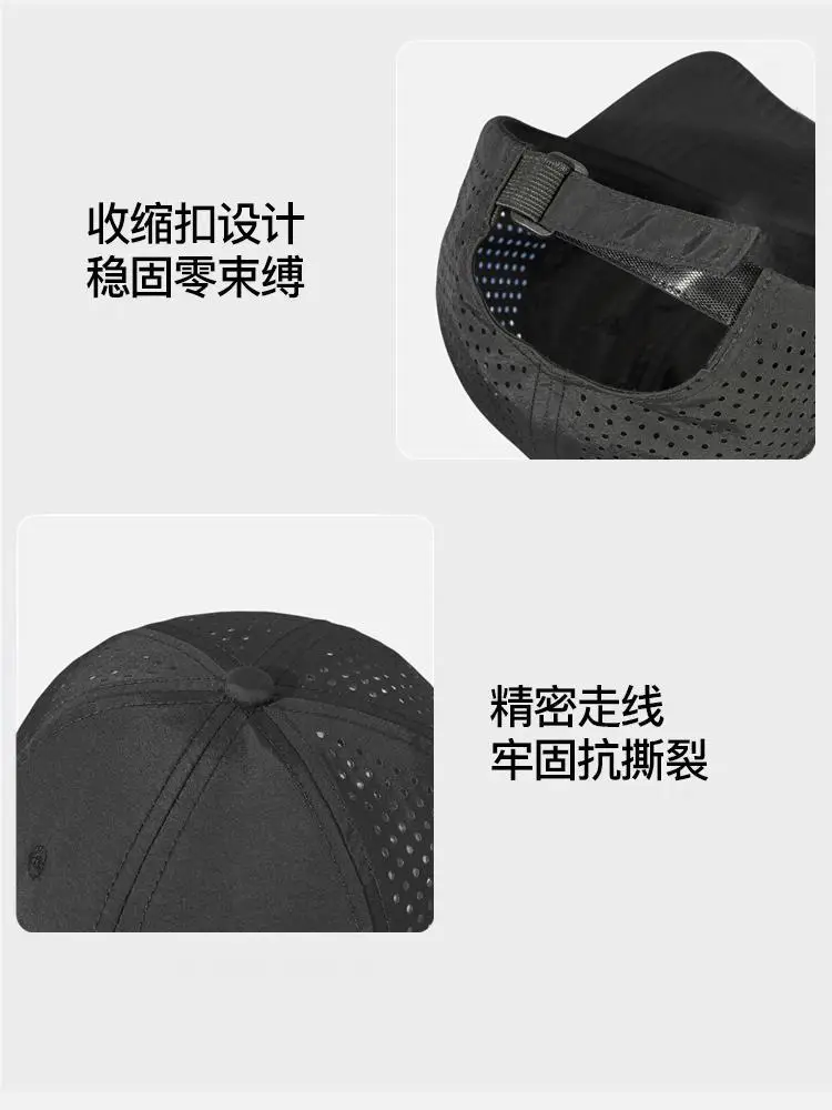 Gray Mesh Baseball Cap with Perforated Design — feature 11