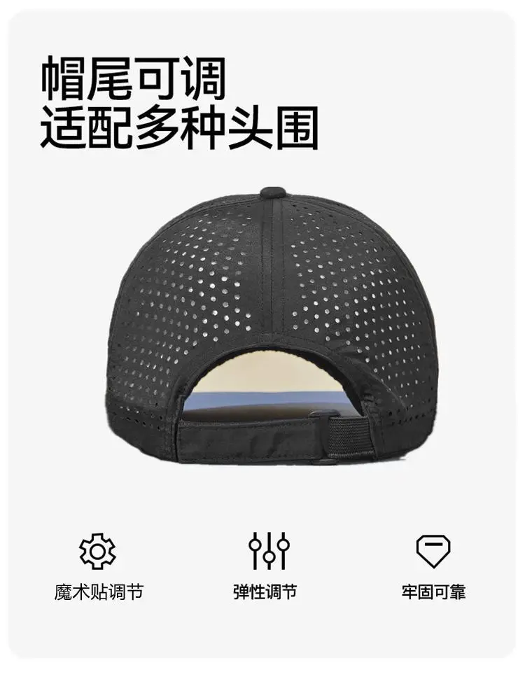 Gray Mesh Baseball Cap with Perforated Design — feature 8