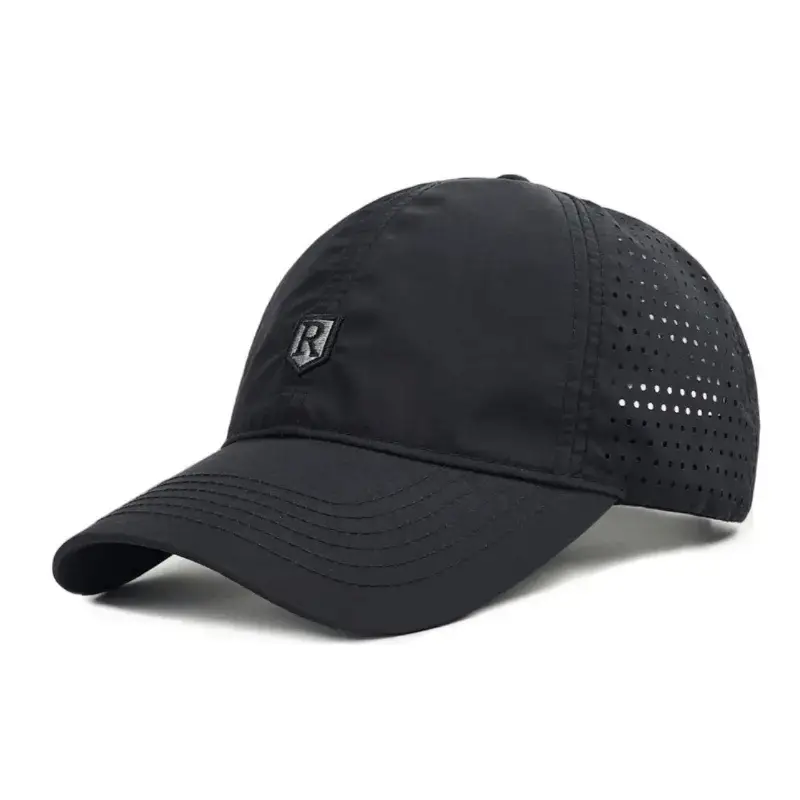 Gray Mesh Baseball Cap with Perforated Design