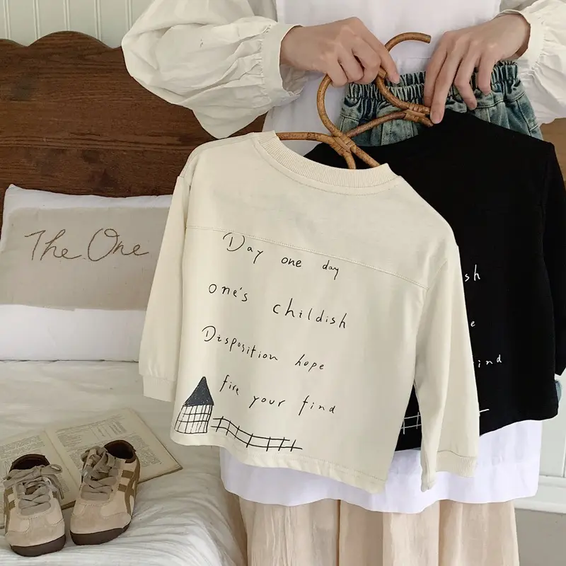 Boys Long Sleeve Cotton Sweatshirt White 2025 Kids - Image 2
