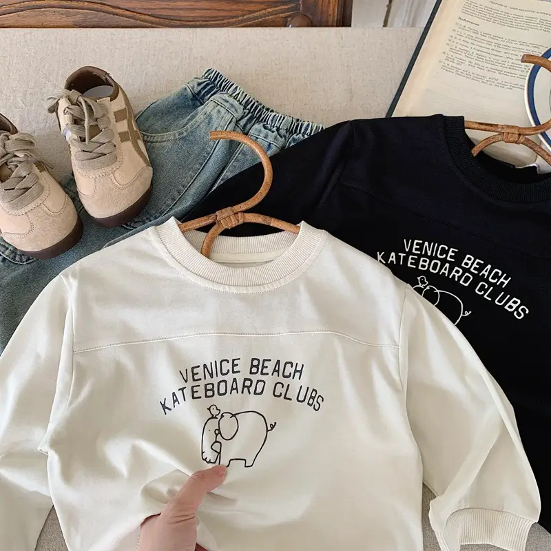 Boys Long Sleeve Cotton Sweatshirt White 2025 Kids - Image 4