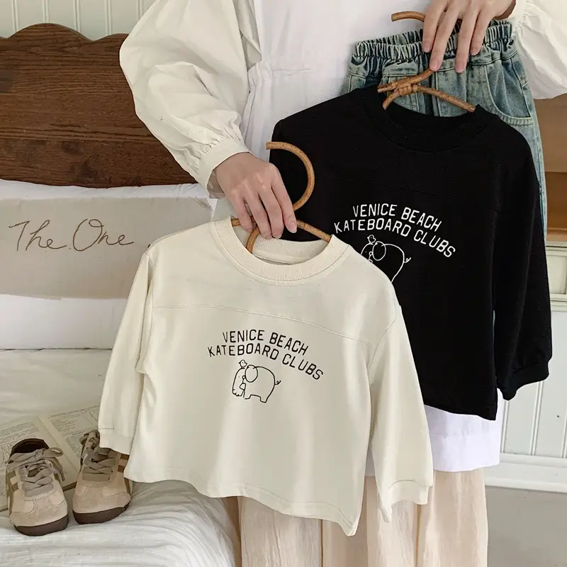 Boys Long Sleeve Cotton Sweatshirt White 2025 Kids — feature 5