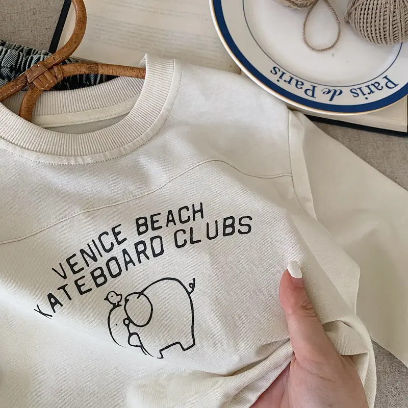 Boys Long Sleeve Cotton Sweatshirt White 2025 Kids — feature 7