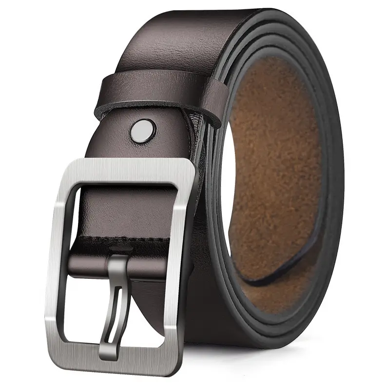 Men's Alloy Japanese Buckle Belt with Soft Leather - Image 4