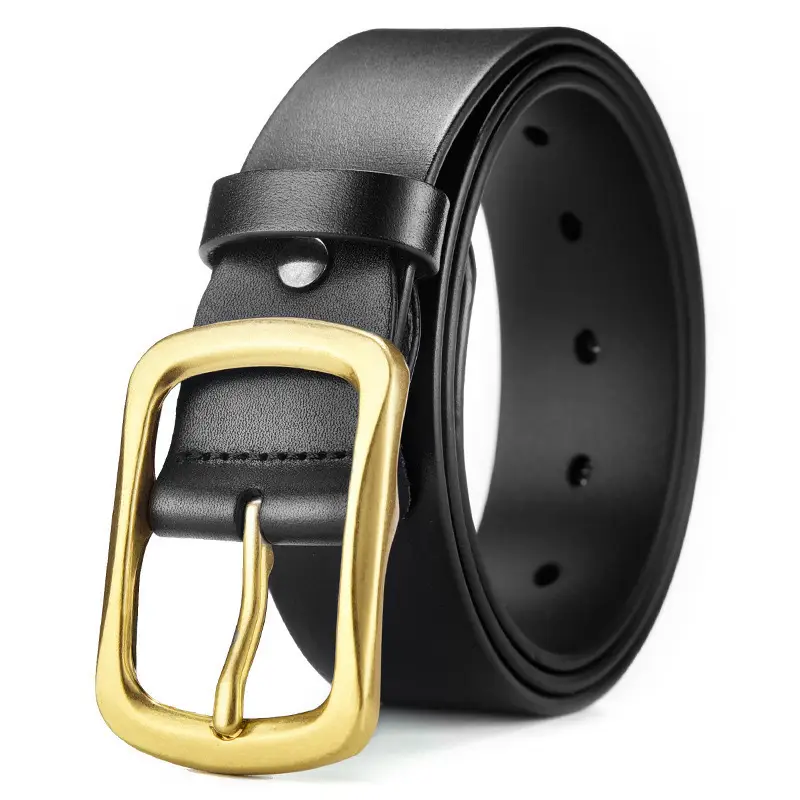 Men's Alloy Japanese Buckle Belt with Soft Leather - Image 5