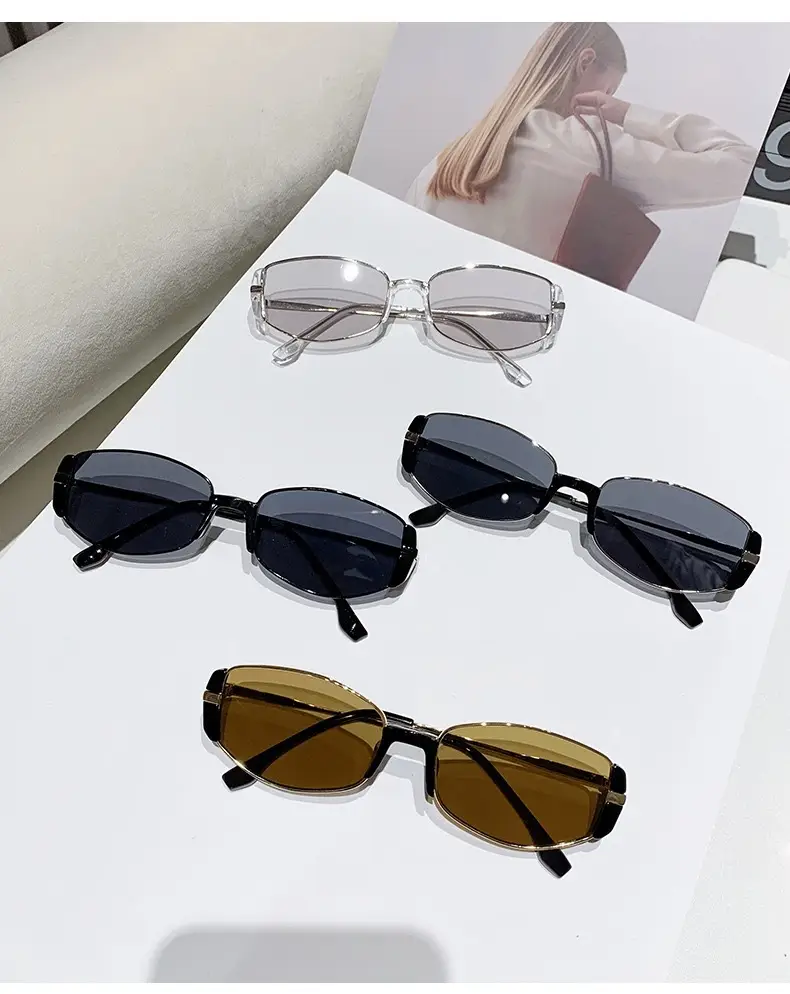 Women's Cat's Eye Sunglasses Black Round Face Slimming — feature 10