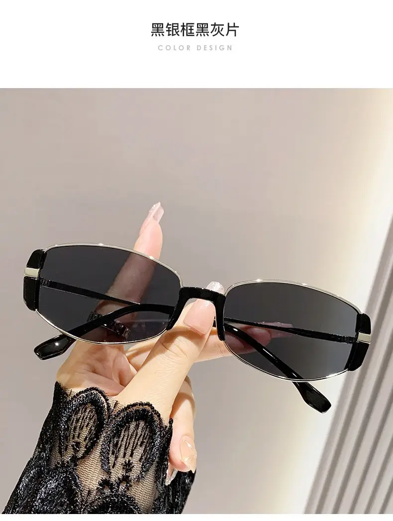 Women's Cat's Eye Sunglasses Black Round Face Slimming — feature 19