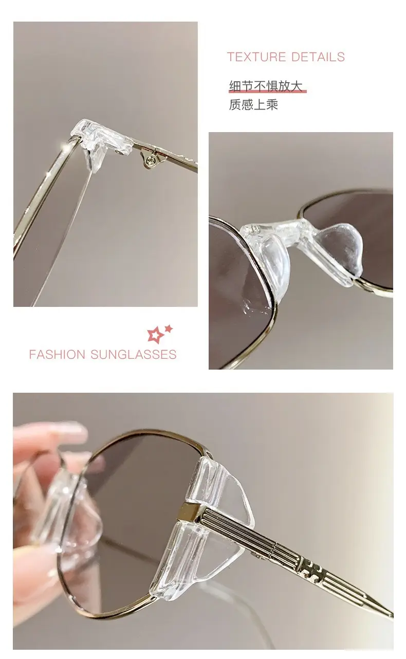 Women's Cat's Eye Sunglasses Black Round Face Slimming — feature 9