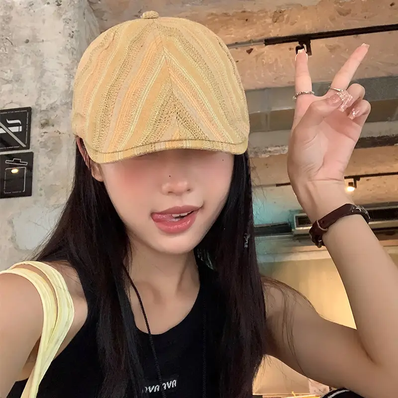 Japanese Antique Striped Forward Cap Women 2024 - Image 3