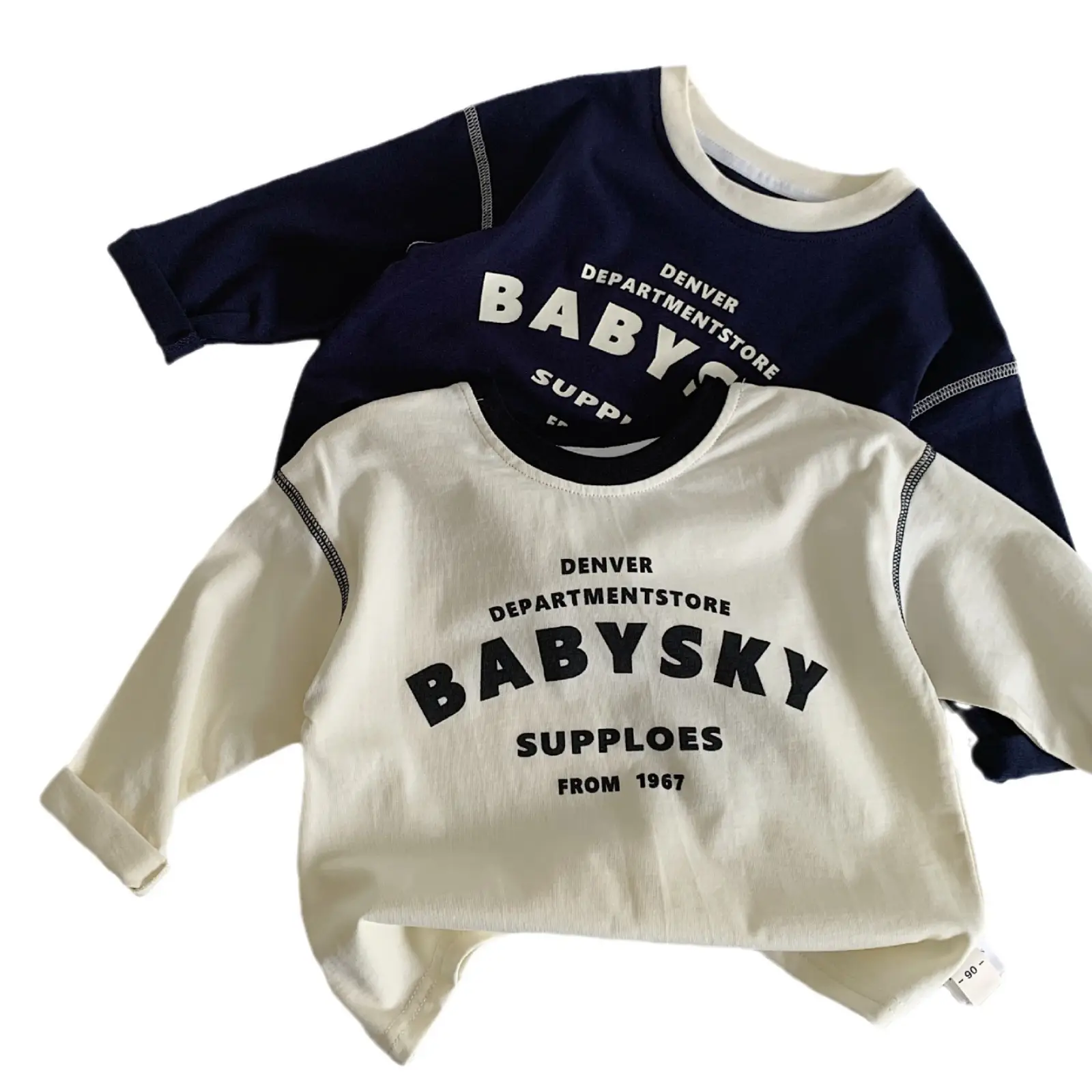 Maibao Baby T-Shirt 2026 Spring Letter Print Long Sleeve Korean Style - Image 5