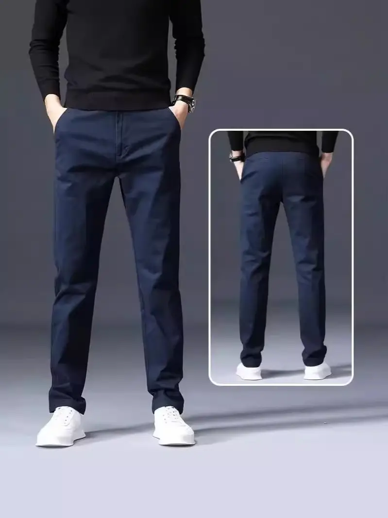 Men's Grey Straight Thin Casual Pants Autumn - Image 6