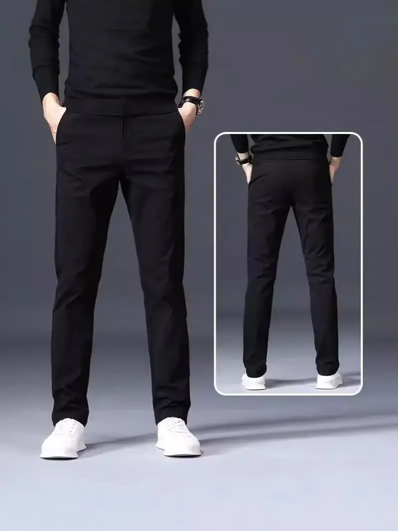 Men's Grey Straight Thin Casual Pants Autumn - Image 7