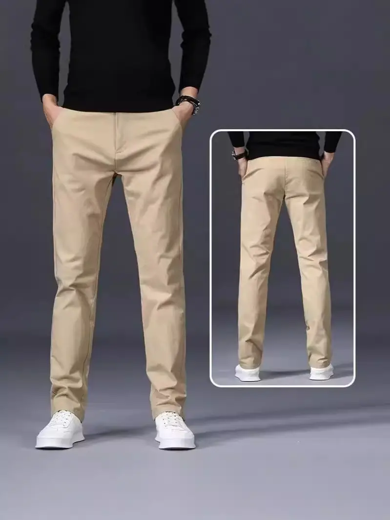 Men's Grey Straight Thin Casual Pants Autumn - Image 8