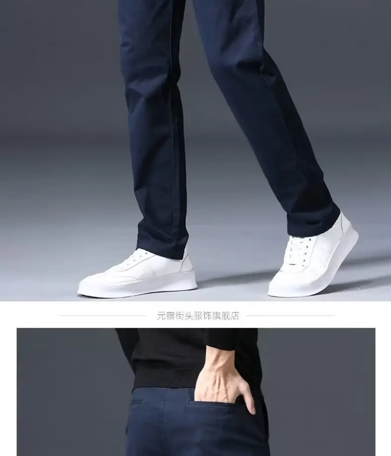 Men's Grey Straight Thin Casual Pants Autumn — feature 10