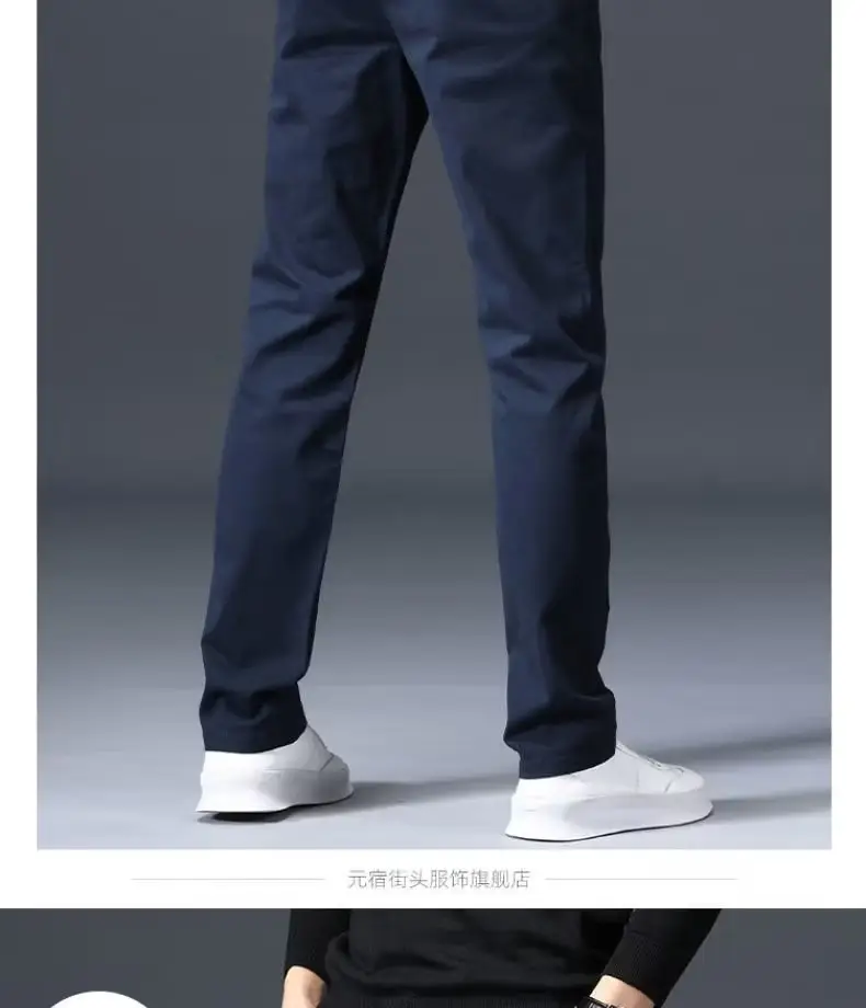 Men's Grey Straight Thin Casual Pants Autumn — feature 11