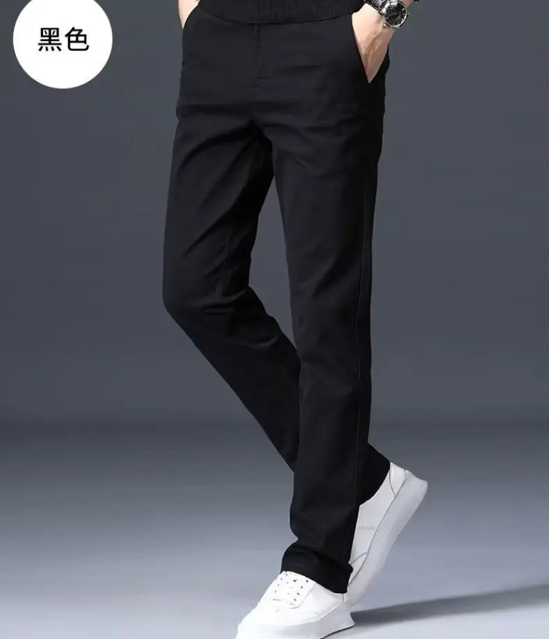 Men's Grey Straight Thin Casual Pants Autumn — feature 12
