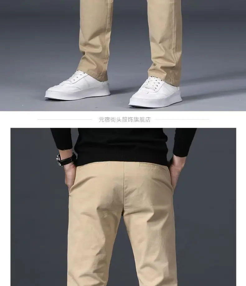 Men's Grey Straight Thin Casual Pants Autumn — feature 15
