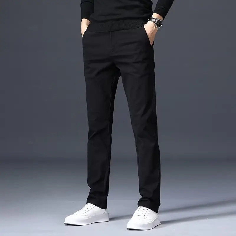 Men's Grey Straight Thin Casual Pants Autumn - Image 2