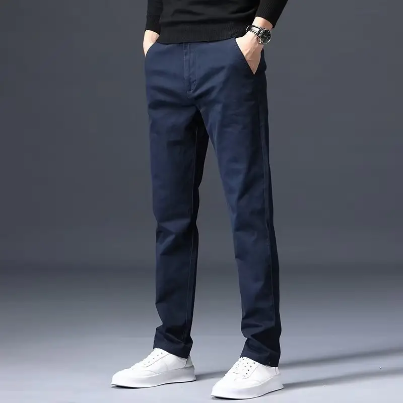 Men's Grey Straight Thin Casual Pants Autumn - Image 3
