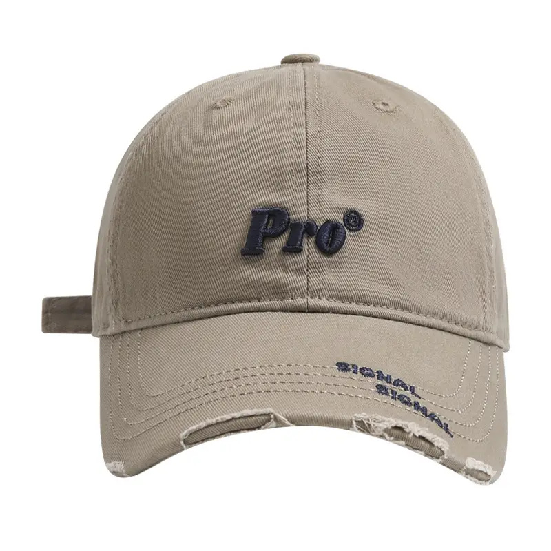 Pro Brand Women's Beige Ripped Baseball Cap Wide Brim Sunshade - Image 13