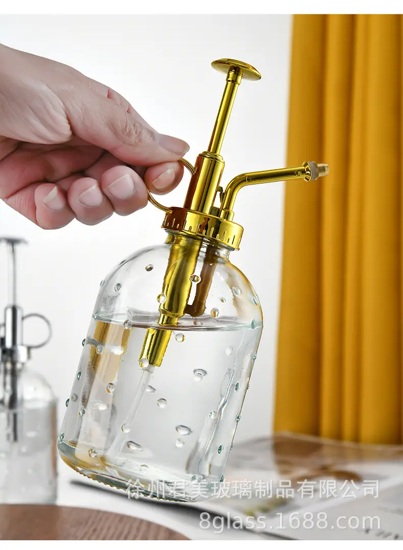Transparent raindrop glass watering can 350ml desktop gardening potted fleshy watering can watering tools factory wholesale — feature 12