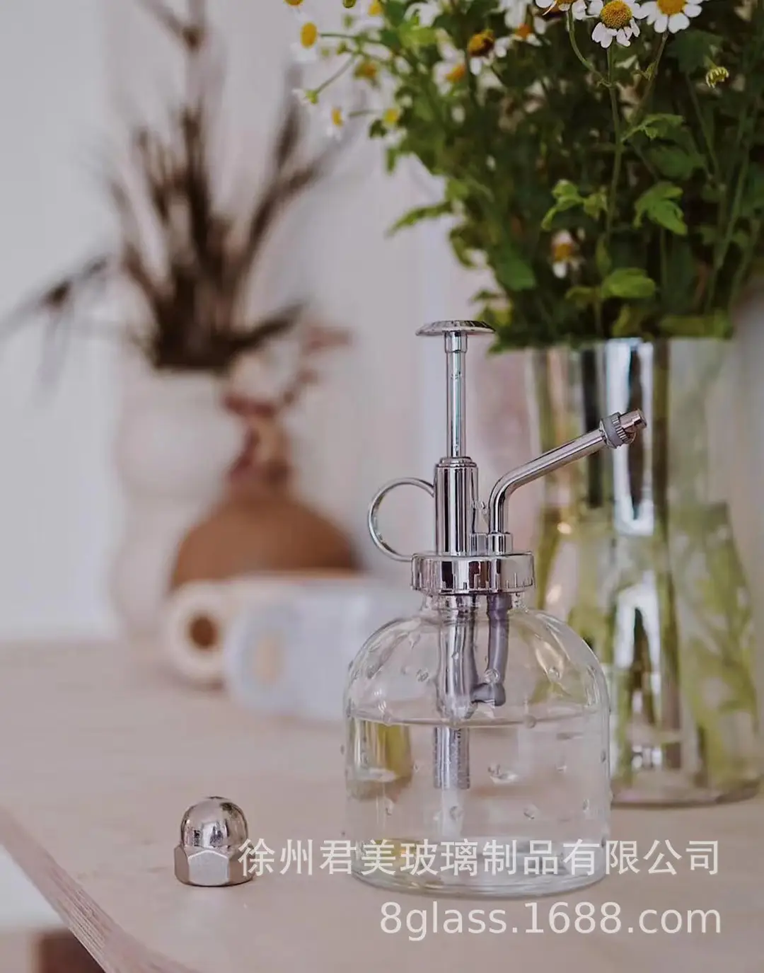 Transparent raindrop glass watering can 350ml desktop gardening potted fleshy watering can watering tools factory wholesale — feature 18