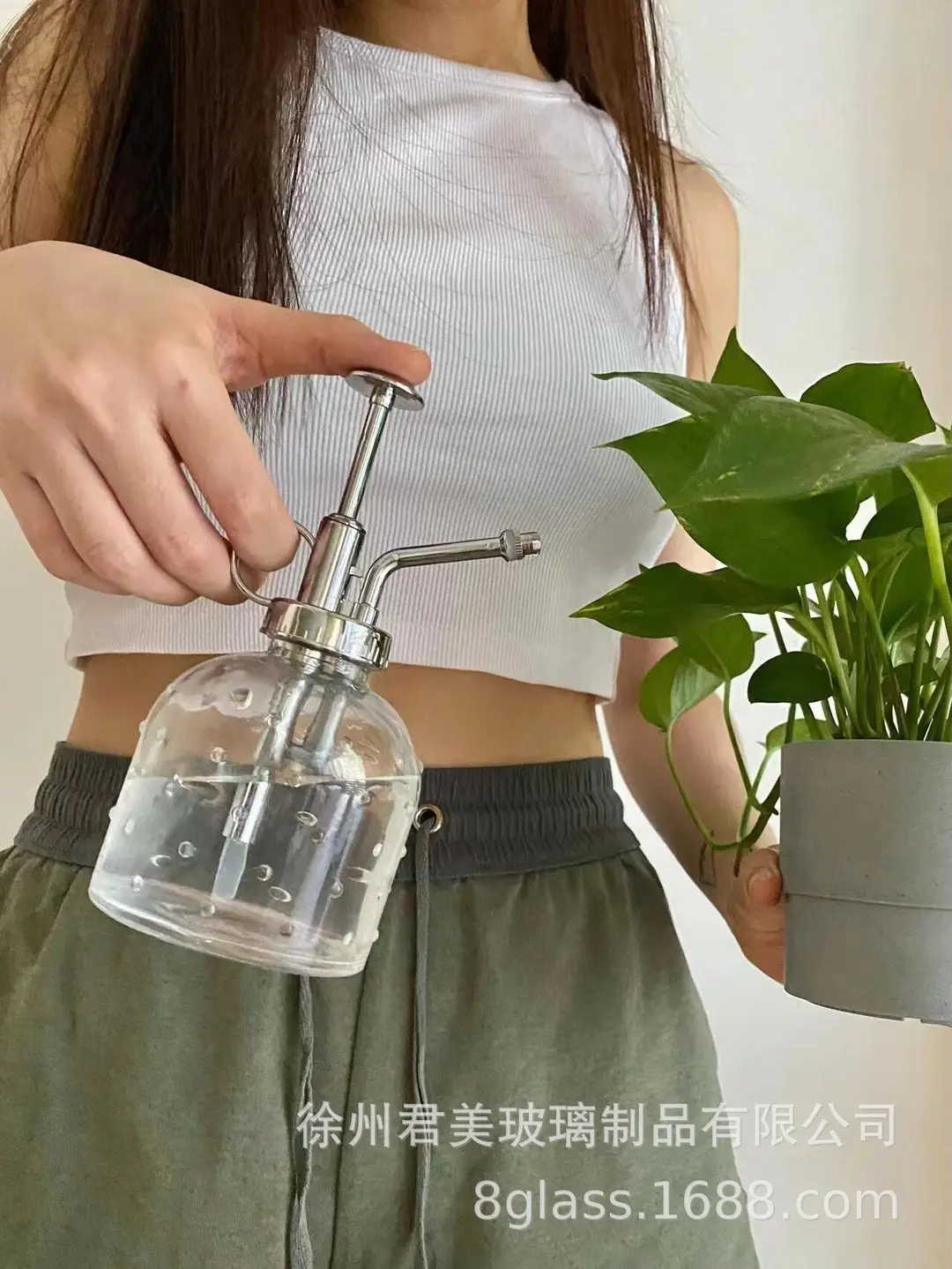 Transparent raindrop glass watering can 350ml desktop gardening potted fleshy watering can watering tools factory wholesale — feature 19