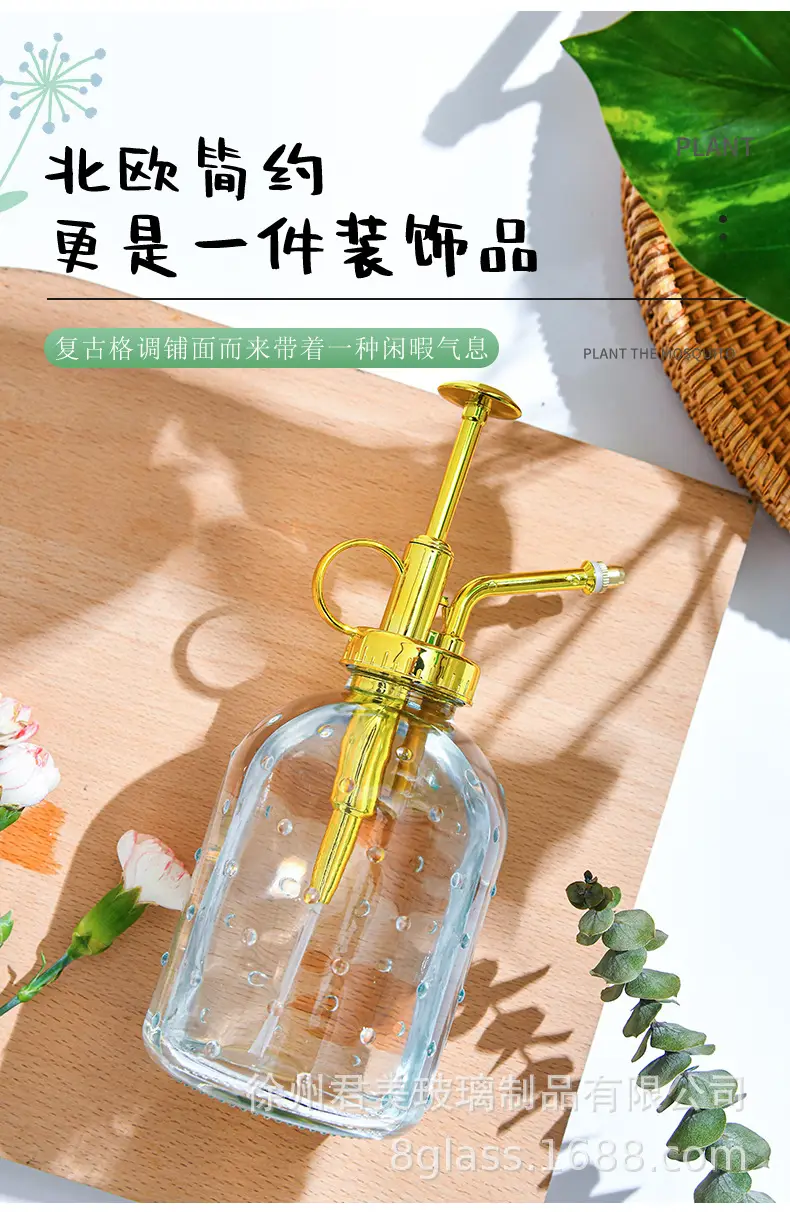 Transparent raindrop glass watering can 350ml desktop gardening potted fleshy watering can watering tools factory wholesale — feature 3