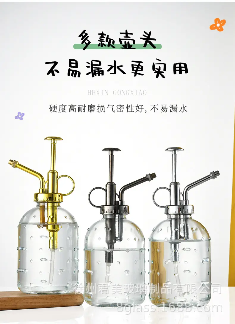 Transparent raindrop glass watering can 350ml desktop gardening potted fleshy watering can watering tools factory wholesale — feature 4