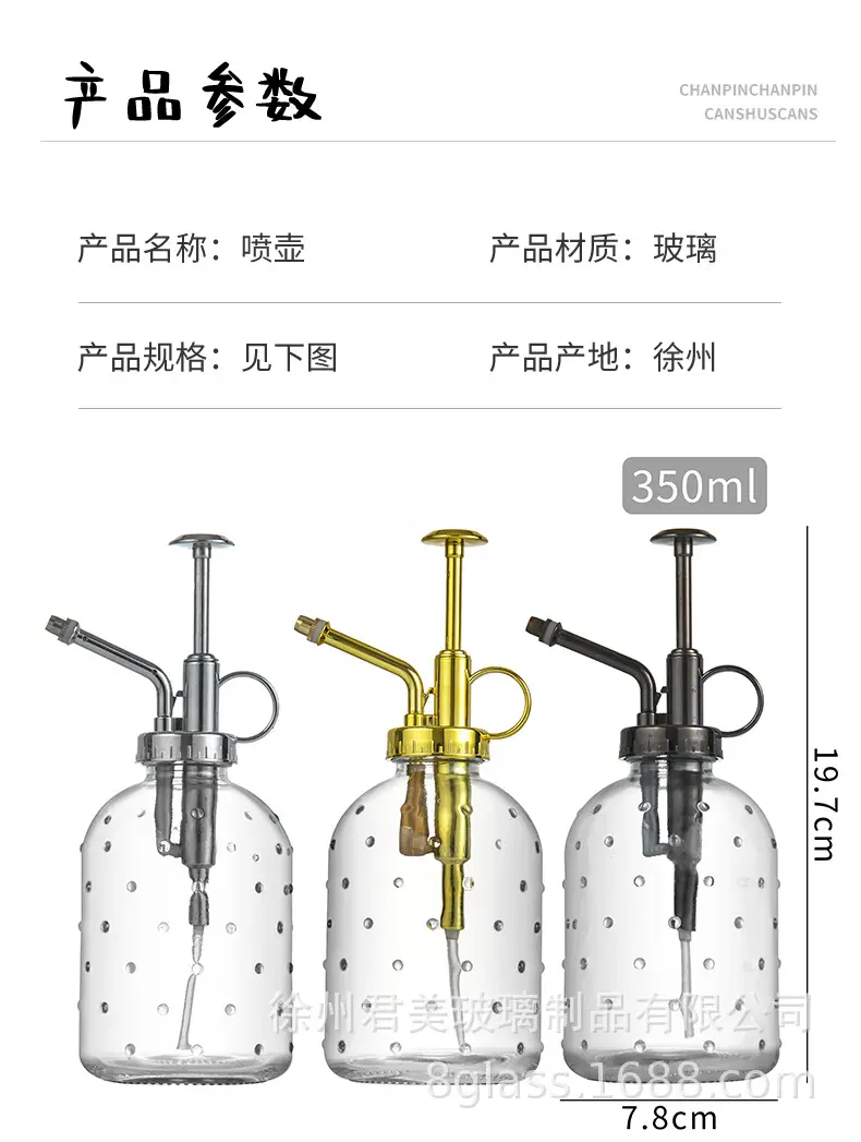 Transparent raindrop glass watering can 350ml desktop gardening potted fleshy watering can watering tools factory wholesale — feature 6