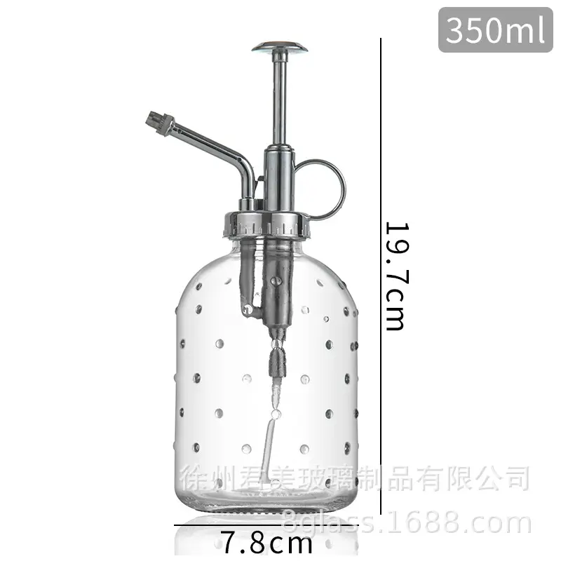 Transparent raindrop glass watering can 350ml desktop gardening potted fleshy watering can watering tools factory wholesale