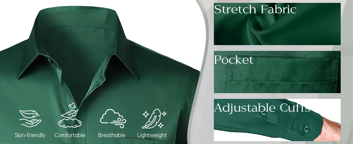 Men's Black Slim Fit Business Shirt 2026 — feature 2