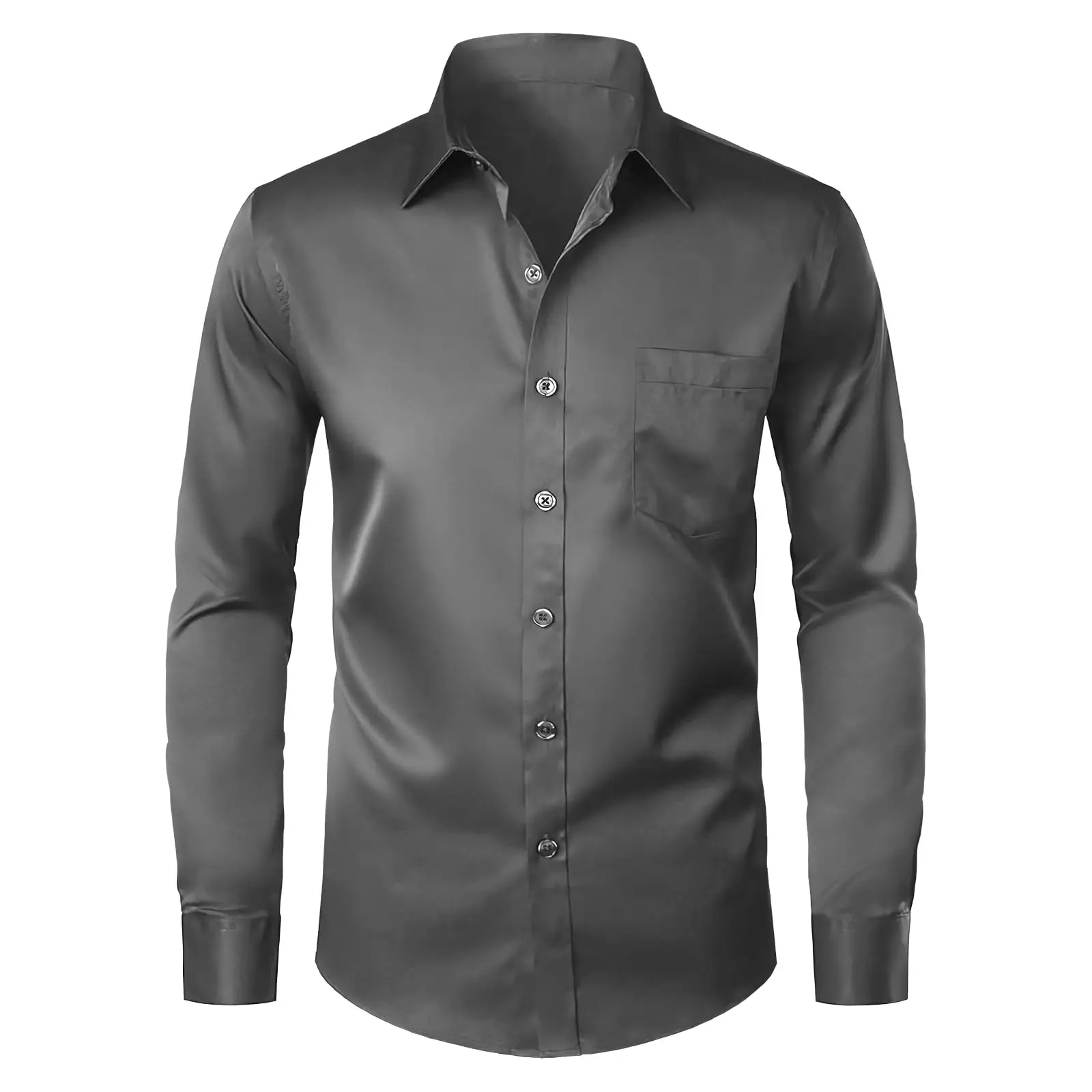 Men's Black Slim Fit Business Shirt 2026 - Image 5