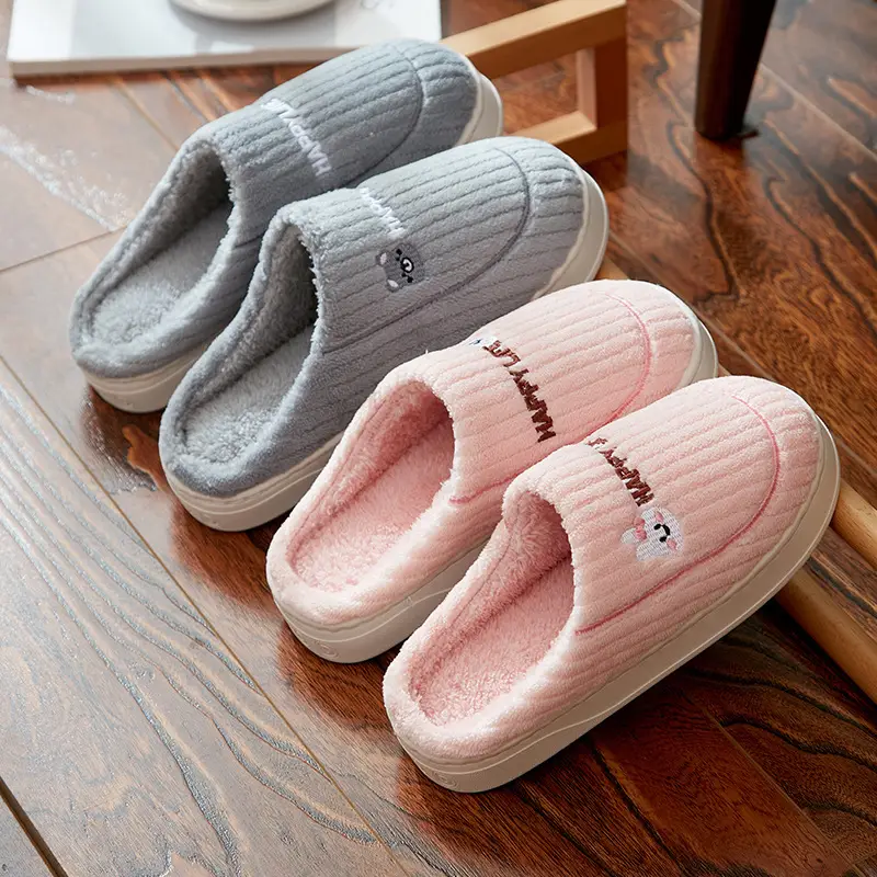 Cotton Slippers Women's Winter 2024 New Home Indoor Warm Couple Cute Rabbit Non-slip Plush Winter Slippers for Men