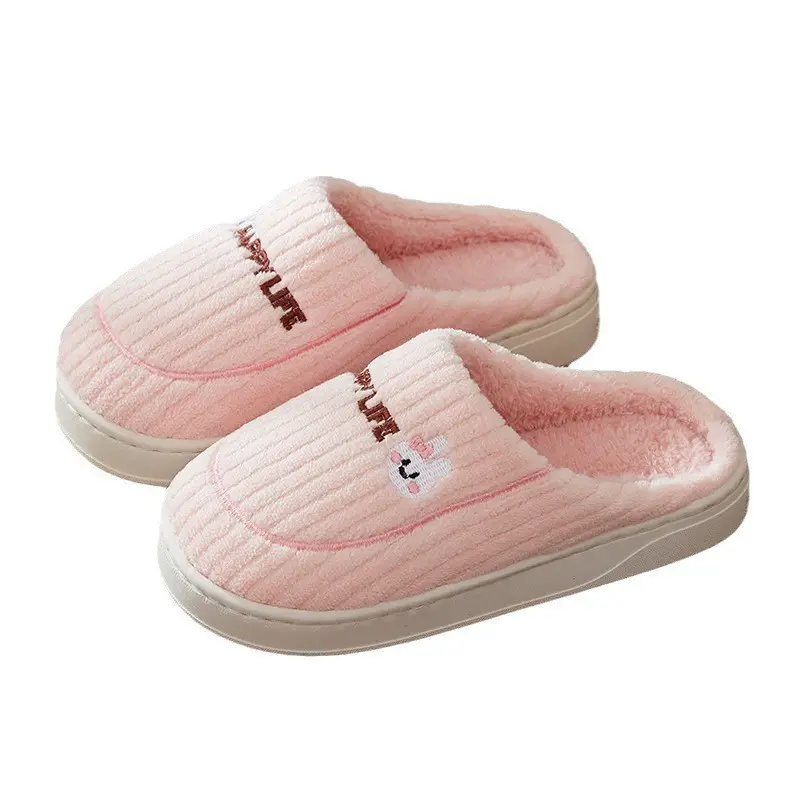 Cotton Slippers Women's Winter 2024 New Home Indoor Warm Couple Cute Rabbit Non-slip Plush Winter Slippers for Men