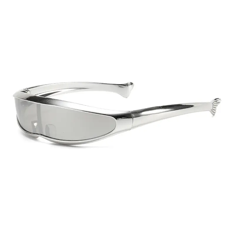 Futuristic Gold Sunglasses for Outdoor Sports