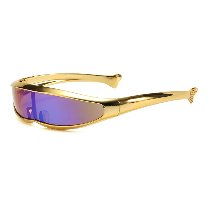 Futuristic Gold Sunglasses for Outdoor Sports - Image 3