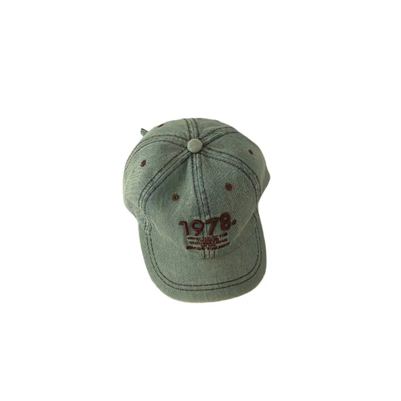 Children's Letter Embroidered Cap Blue Grey 1978 - Image 9