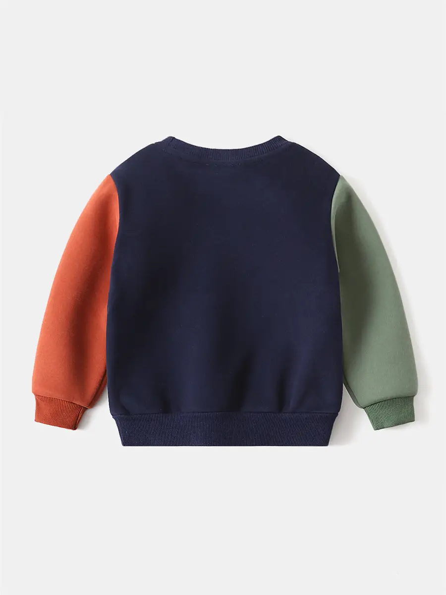 Children's Fleece Sweatshirt 2026 New Autumn and Winter Children's Clothing Wholesale Boys' Patchwork Sleeve Thickened Warm Top One-Piece Dropshipping