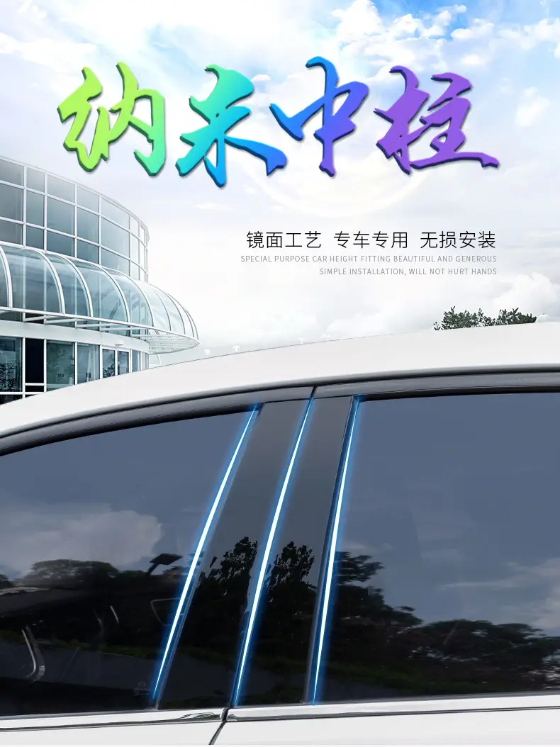 Applicable to 2016-2019 Chery Tiggo Ruihu 7 PRO window decoration door frame bright black center pillar sticker 20-23 — feature 1