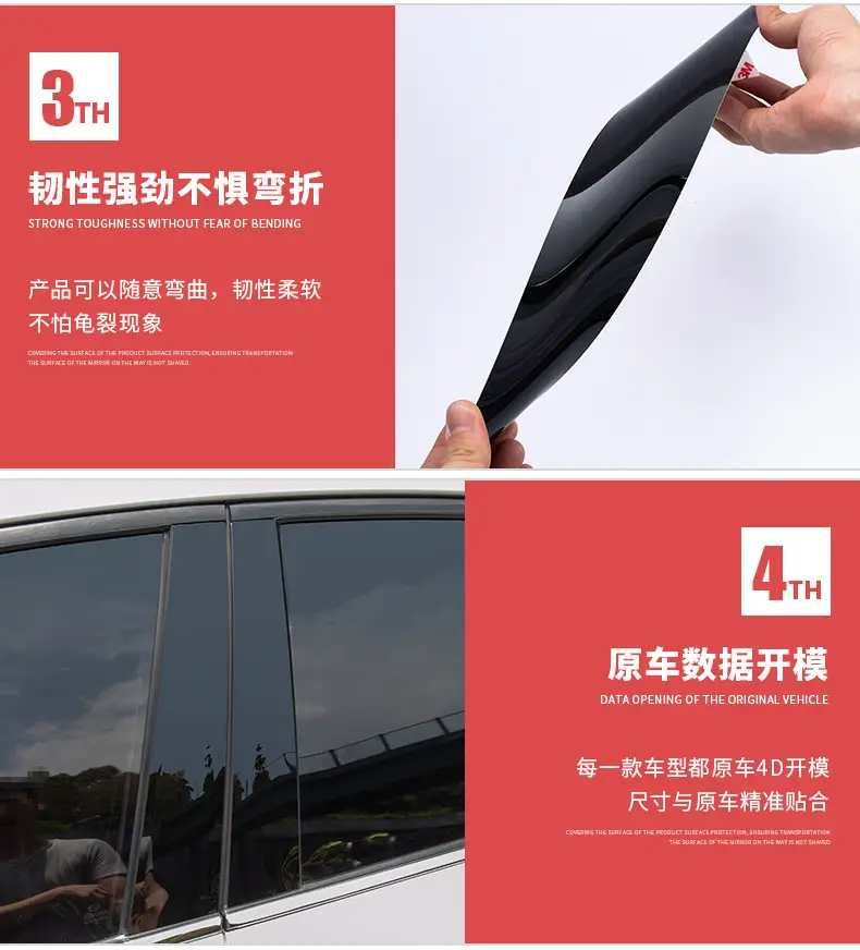 Applicable to 2016-2019 Chery Tiggo Ruihu 7 PRO window decoration door frame bright black center pillar sticker 20-23 — feature 8