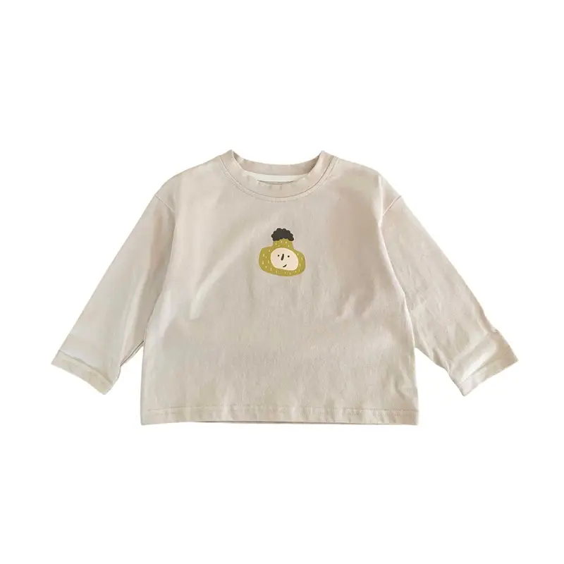 Boys Long Sleeve Cotton T-Shirt Green Yellow Print - Image 5