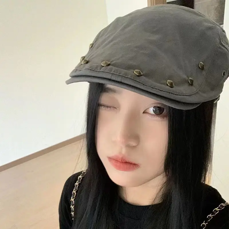 Japanese Style Rivet Cap for Girls Women Retro Y2K - Image 7